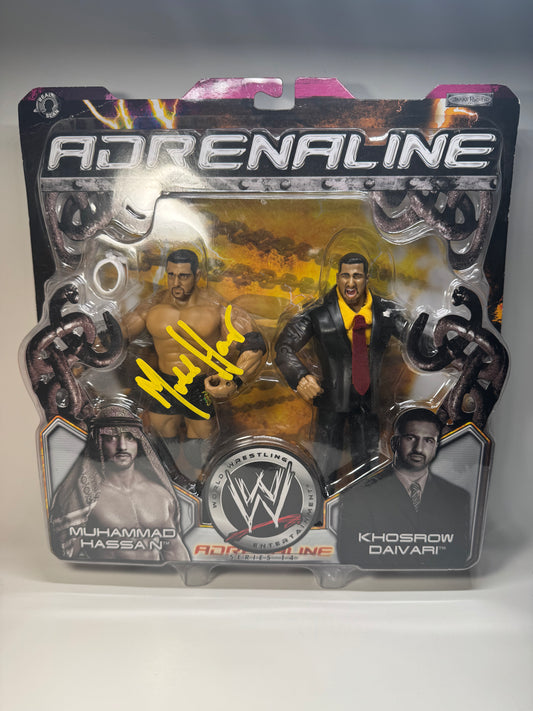 WWE Adrenaline Series 14 Muhammad Hassan & Khosrow Daivari Signed by Muhammad Hassan