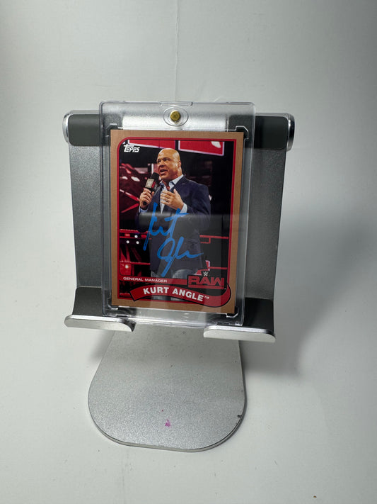 2018 WWE Topps Kurt Angle Trading Card #42 Signed by Kurt Angle