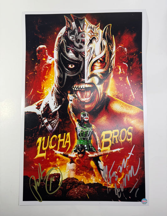 WWE/AEW 11x17 Print Signed by The Lucha Brothers (Penta El Zero M & Rey Fenix)