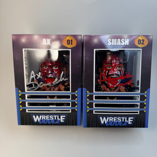 Wrestle Dudez Series 1 Demolition *Bloody Chase* Set Signed by Demoliton (Ax & Smash)