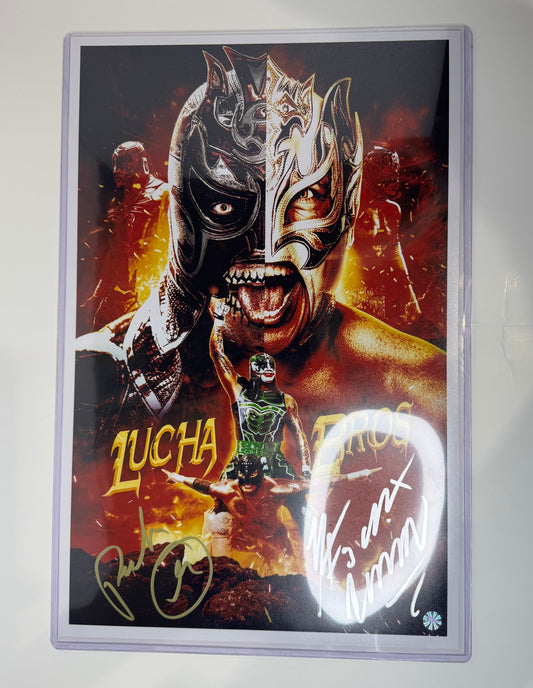 WWE/AEW 11x17 Print Signed by The Lucha Brothers (Penta El Zero M & Rey Fenix)